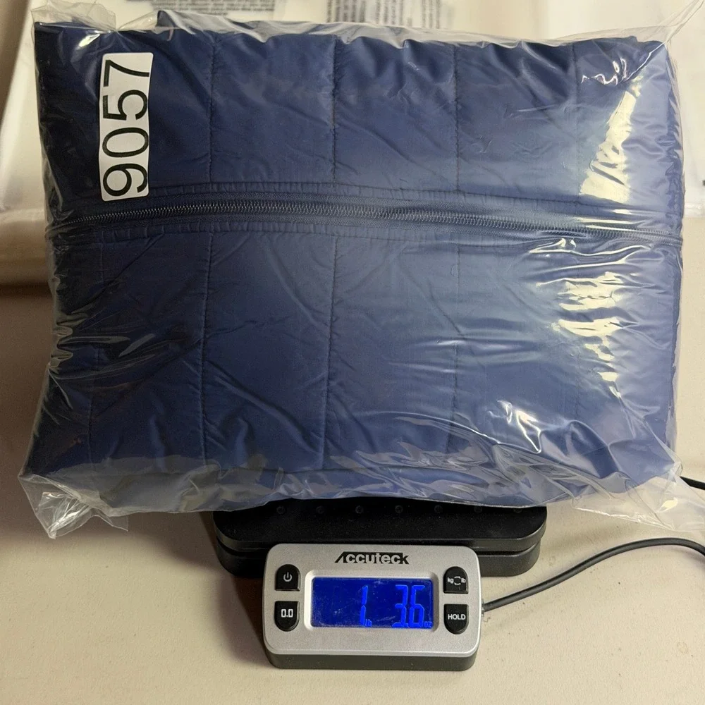 Asics Mens Blue Puffer Hooded Jacket Lightweight Full Zip‎ Athletic Sportswear